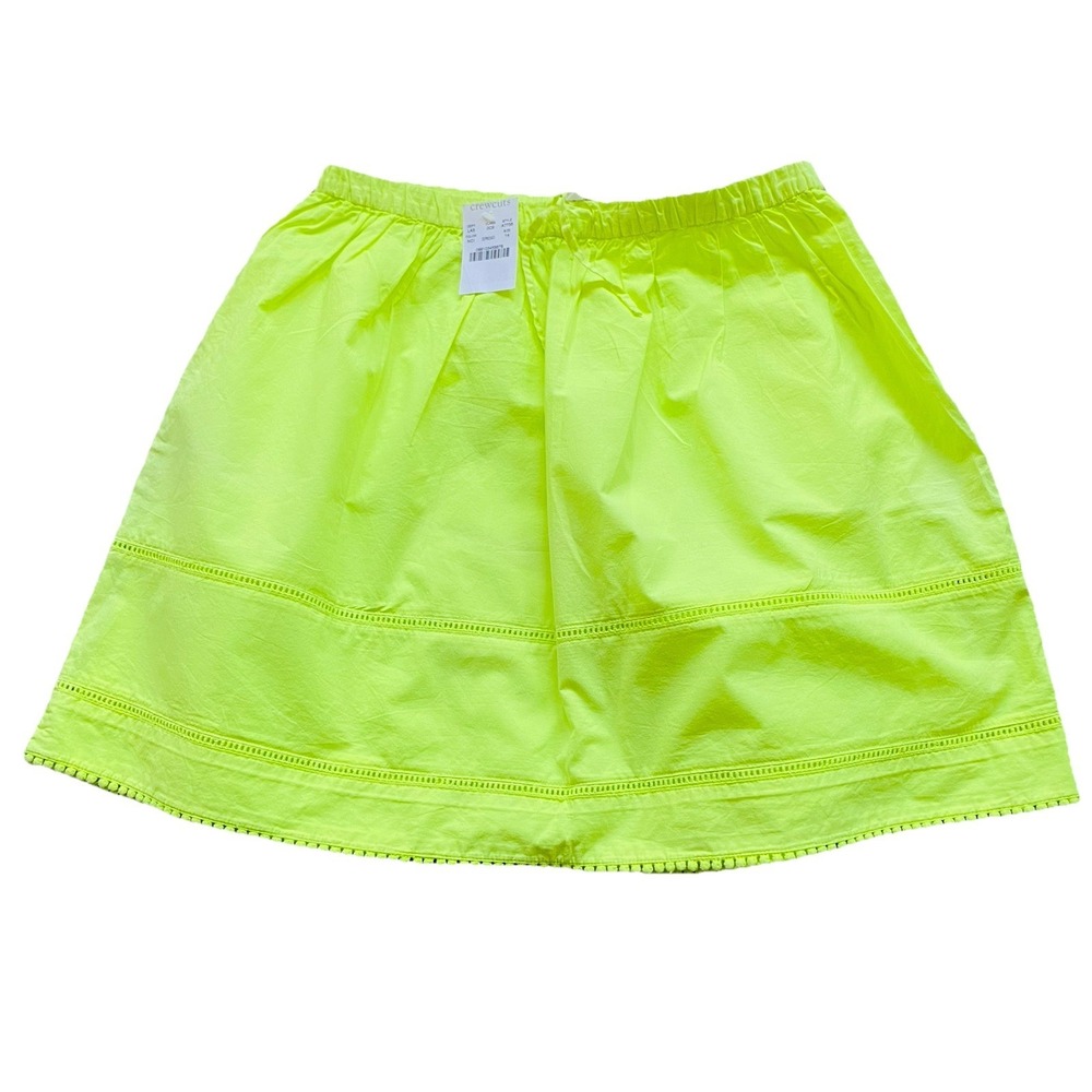 Crewcuts A-line Skirt Girls 14 Neon Yellow Pull On Cotton Summery Beach